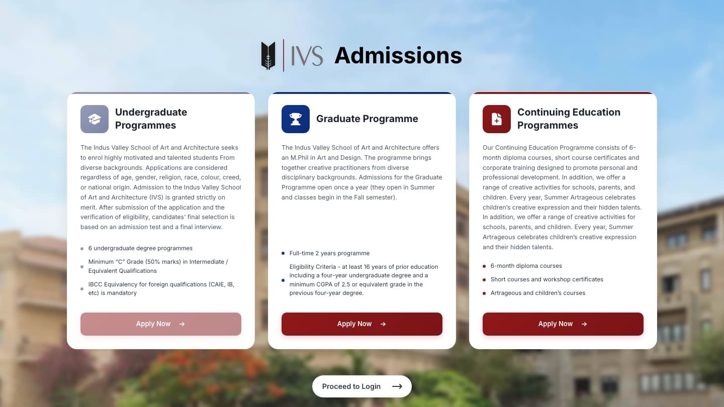 Indus Valley School (IVS) — Website & Admissions Portal — screenshot